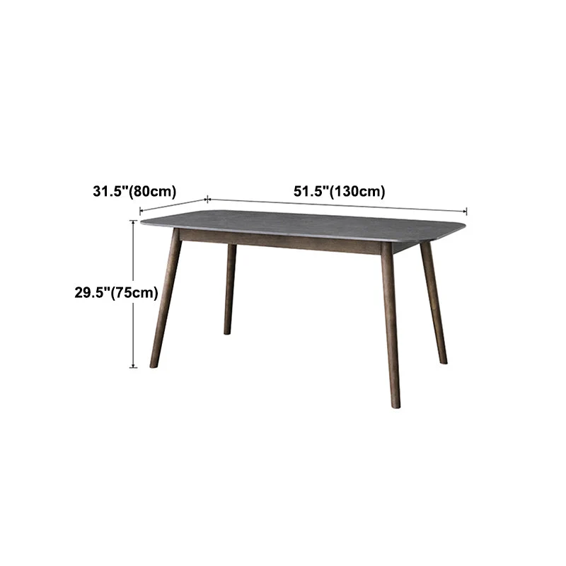 Tavolo da pranzo moderno Mid-Century Tavolo da pranzo pietra sinterizzata con 4 gambe Clearhalo