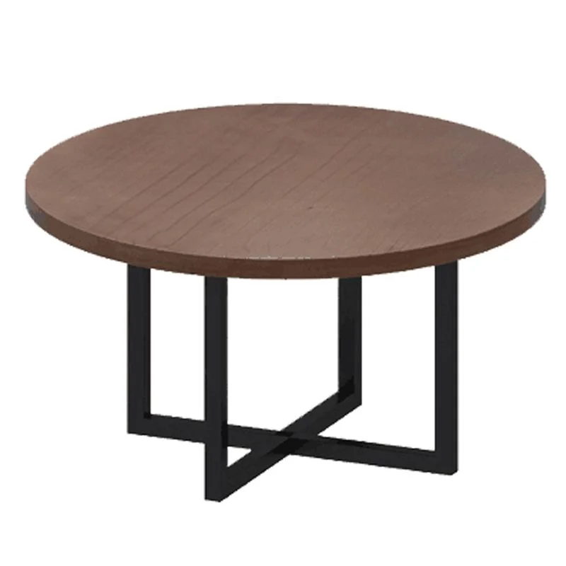 Tavolo da pranzo moderno per caffetteria Tavolo rotondo legno massello marrone Clearhalo