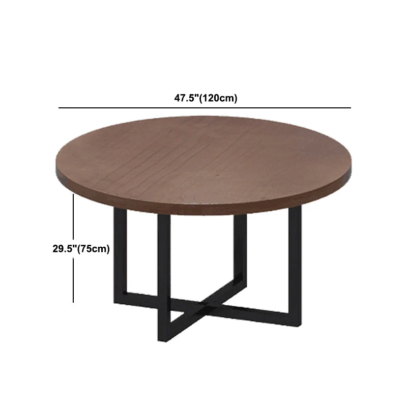 Tavolo da pranzo moderno per caffetteria Tavolo rotondo legno massello marrone Clearhalo