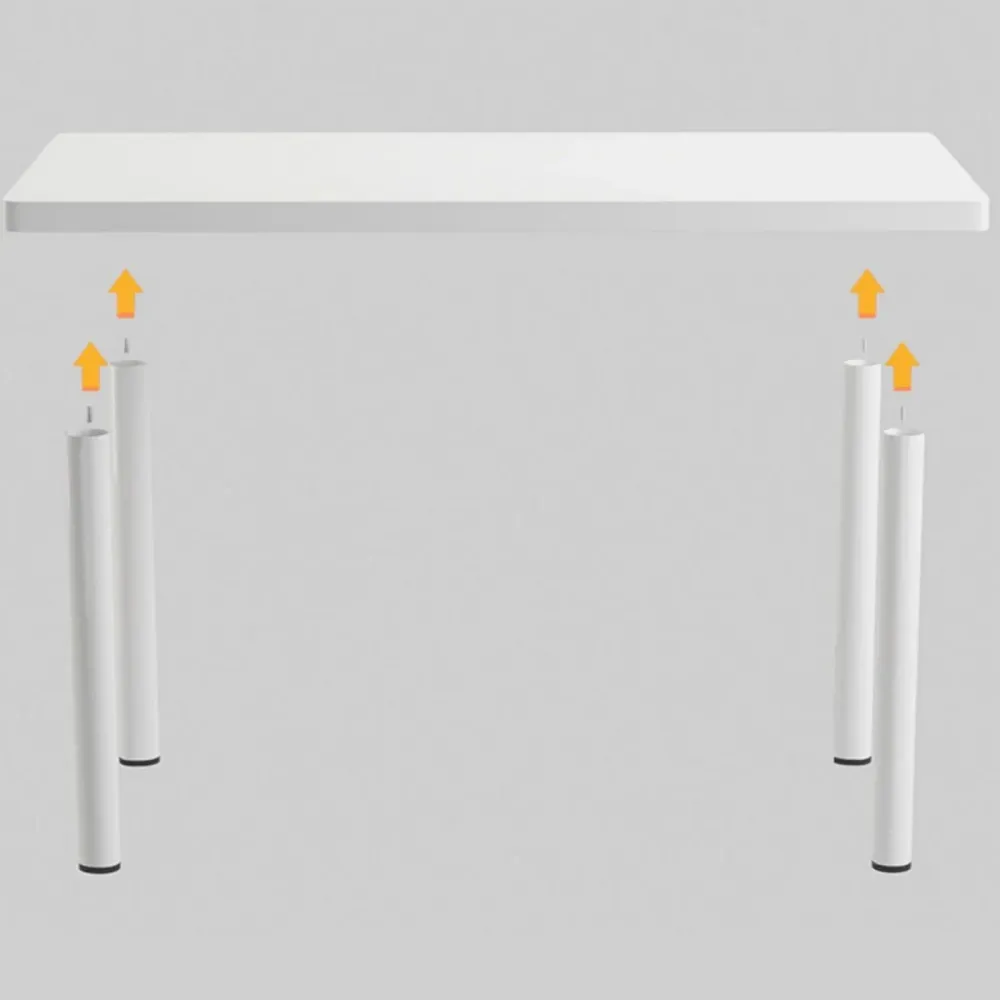 Tavolo da pranzo moderno pieghevole bianco con base slitta acciaio per sala da pranzo Clearhalo