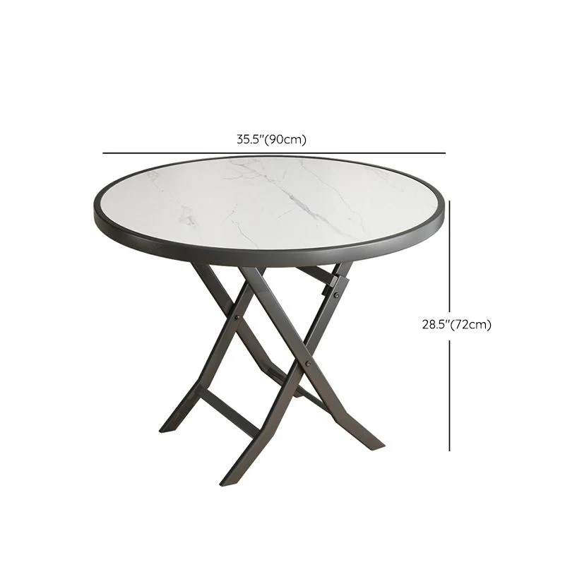 Tavolo da pranzo moderno pieghevole bianco Piano legno con gambe metallo Clearhalo