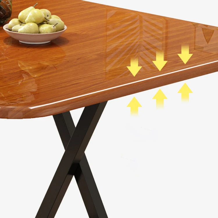 Tavolo da pranzo moderno pieghevole con piano legno e gamba metallo per soggiorno Clearhalo