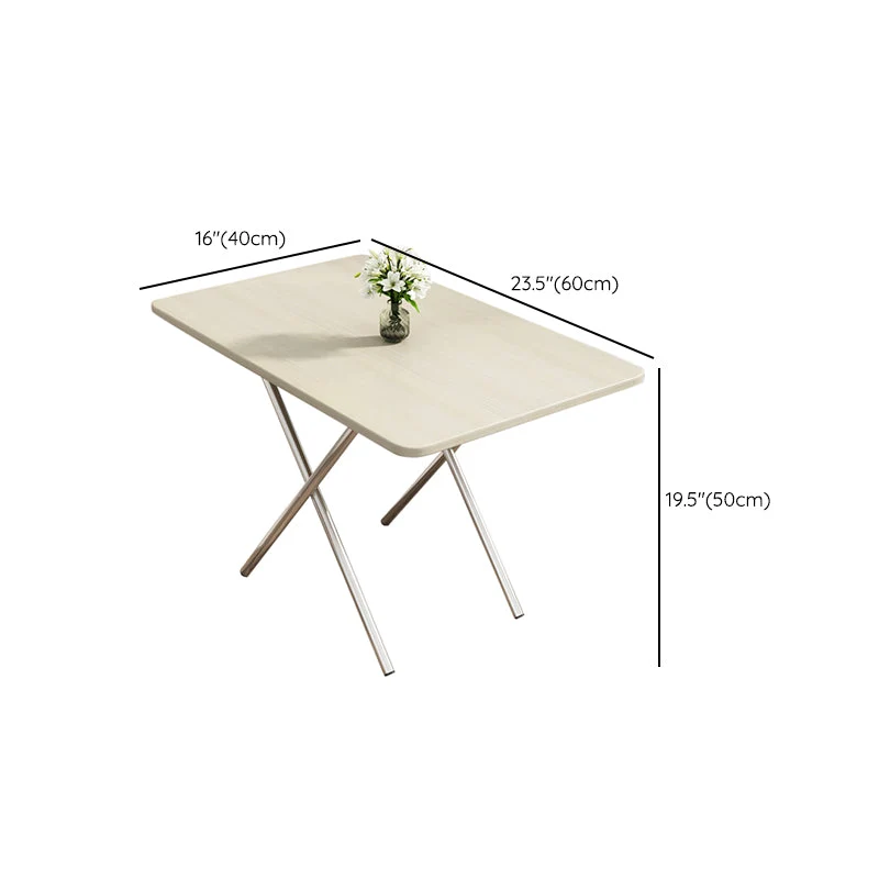 Tavolo da pranzo moderno pieghevole con piano legno e gamba metallo per soggiorno Clearhalo