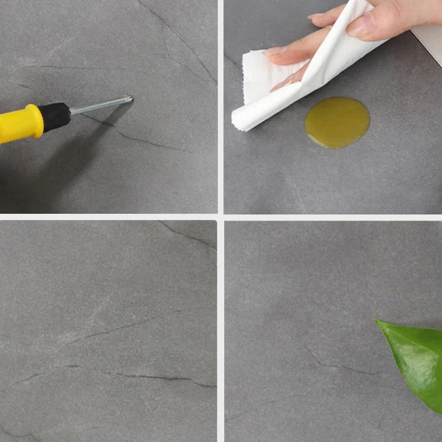Tavolo da pranzo moderno pieghevole, piano rotondo legno grigio con base su cavalletto metallo Clearhalo