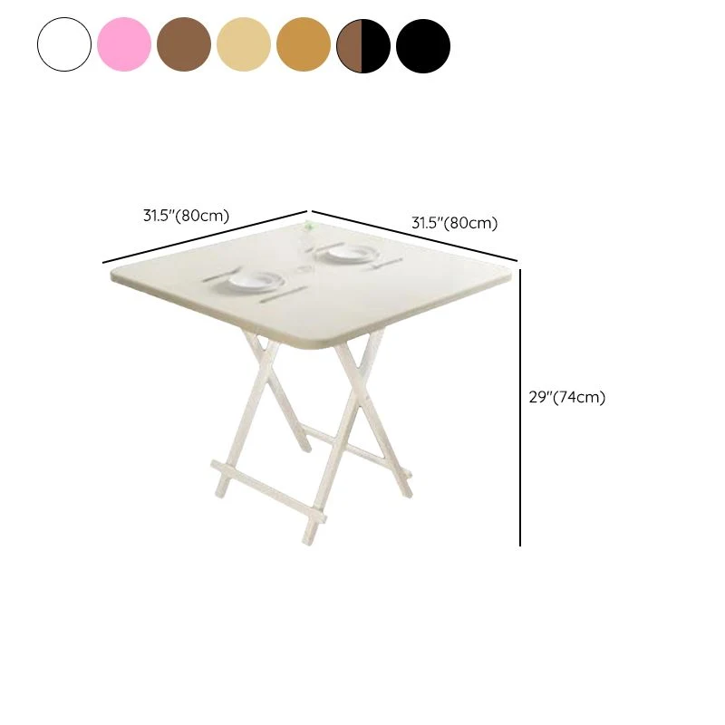 Tavolo da pranzo moderno pieghevole quadrato con piano legno e gambe metallo per la casa Clearhalo