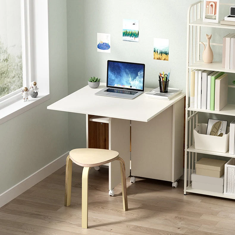 Tavolo da pranzo moderno pieghevole rettangolare legno con contenitore Clearhalo