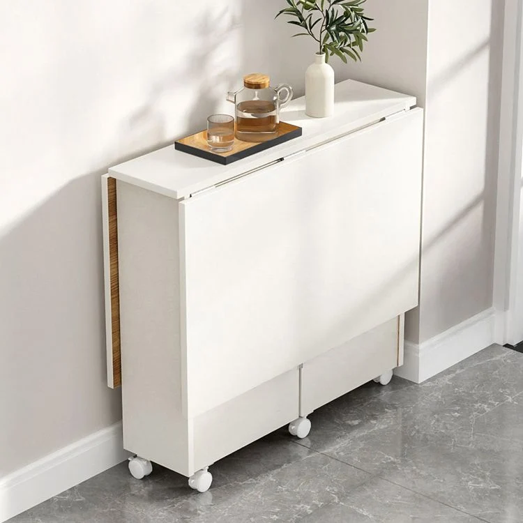 Tavolo da pranzo moderno pieghevole rettangolare legno con contenitore Clearhalo