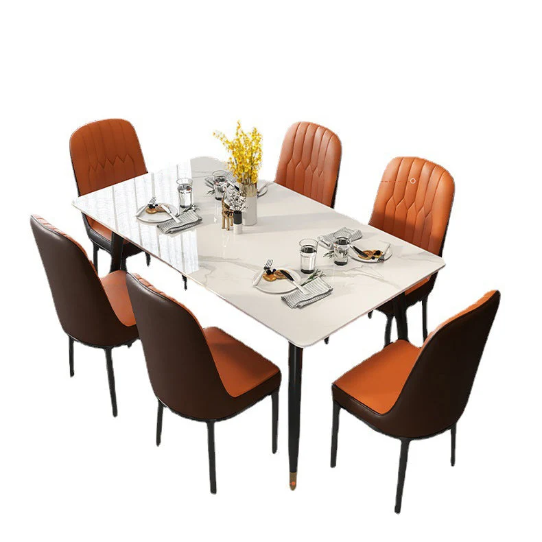 Tavolo da pranzo moderno pietra con 4 gambe nero Clearhalo
