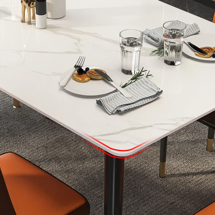 Tavolo da pranzo moderno pietra con 4 gambe nero Clearhalo