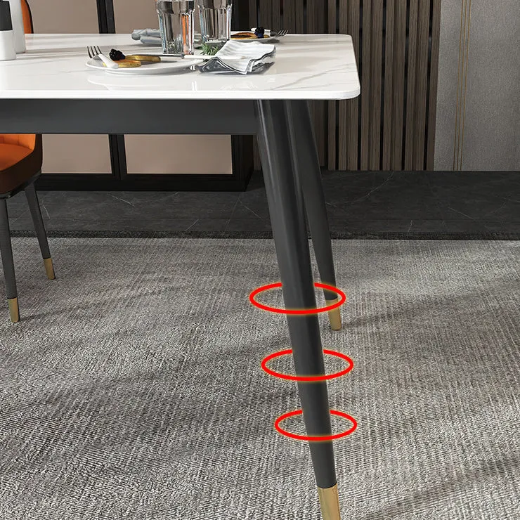Tavolo da pranzo moderno pietra con 4 gambe nero Clearhalo