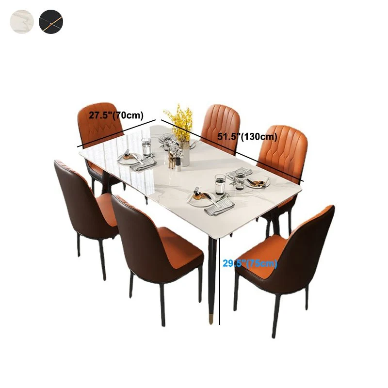 Tavolo da pranzo moderno pietra con 4 gambe nero Clearhalo