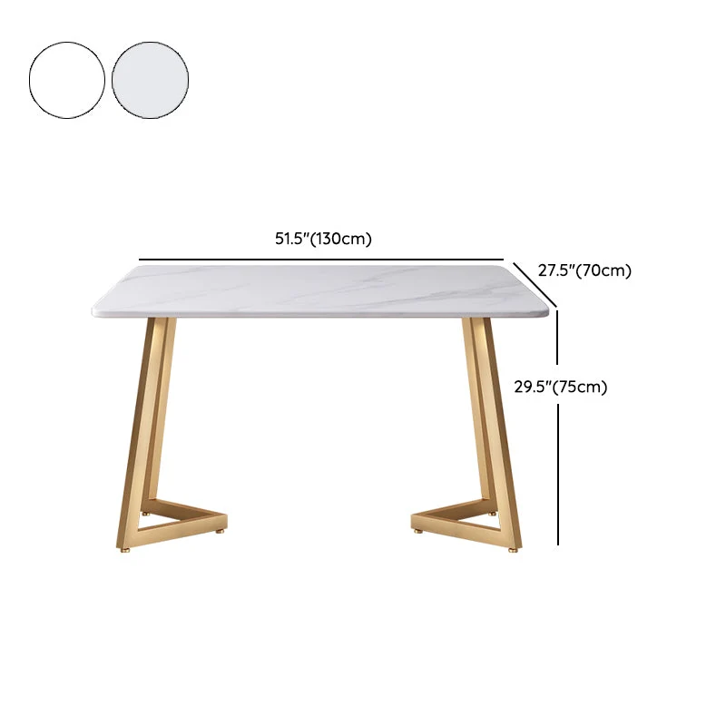 Tavolo da pranzo moderno pietra rettangolare con doppio piedistallo ferro Clearhalo