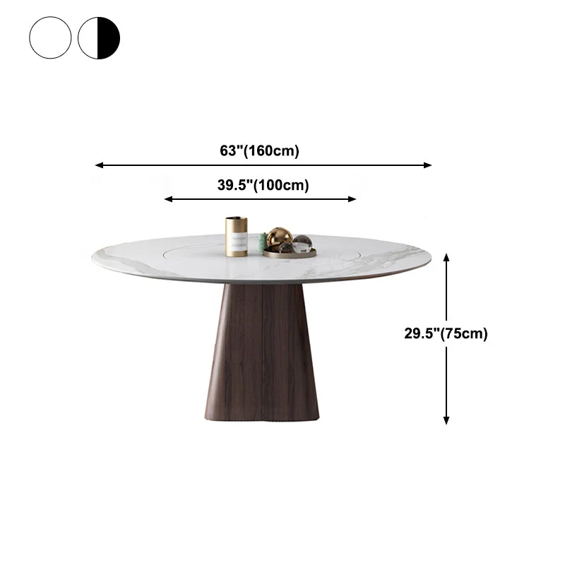 Tavolo da pranzo moderno pietra sinterizzata Tavolo da pranzo rotondo Clearhalo