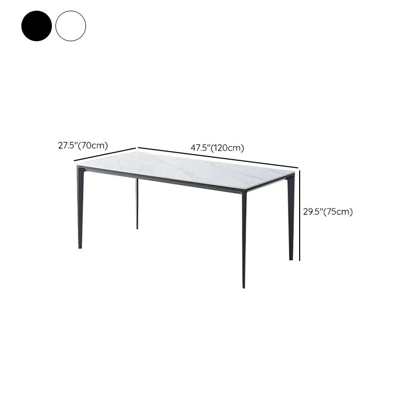 Tavolo da pranzo moderno pietra sinterizzata Tavolo rettangolare con gambe metallo per uso domestico Clearhalo