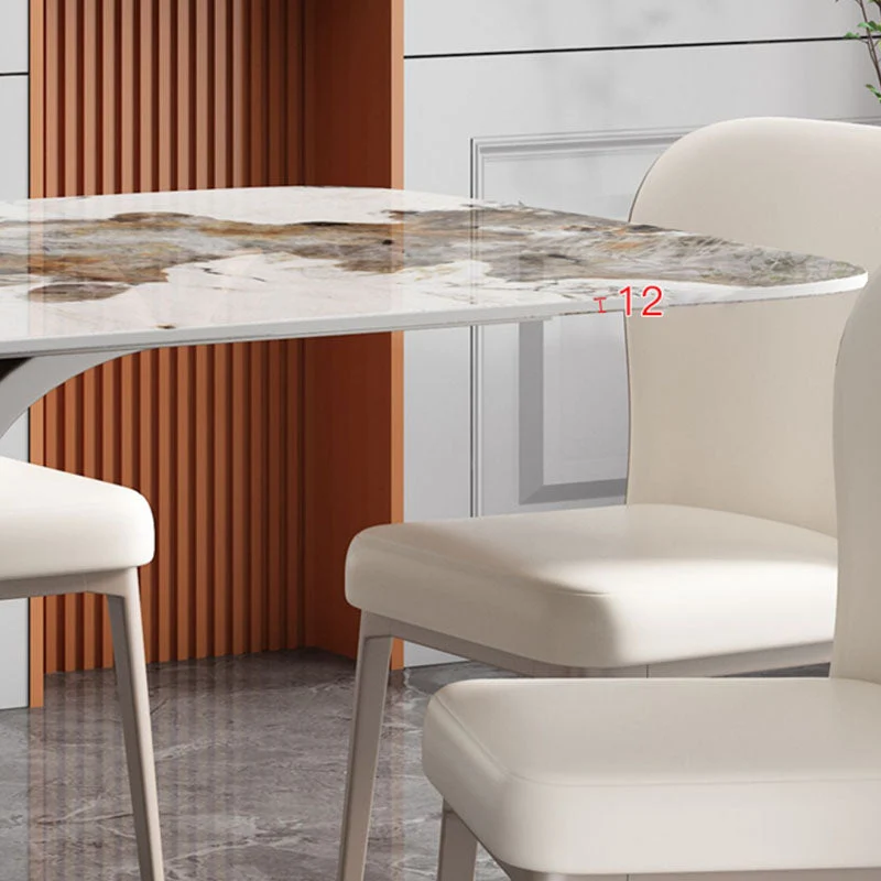 Tavolo da pranzo moderno pietra sinterizzata Tavolo da cucina rettangolare per sala da pranzo Clearhalo