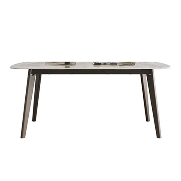 Tavolo da pranzo moderno pietra sinterizzata Tavolo da pranzo legno massello con 4 gambe Clearhalo