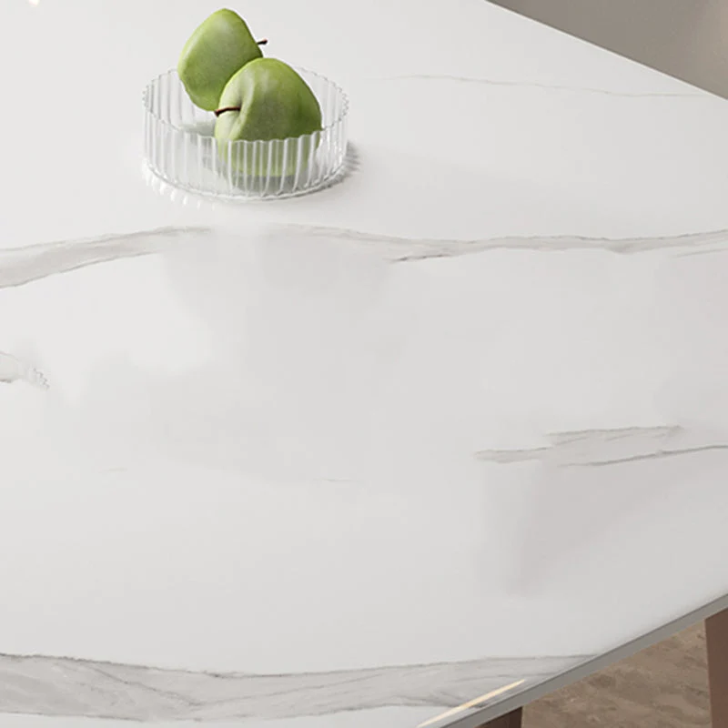Tavolo da pranzo moderno pietra sinterizzata Tavolo rettangolare con 4 gambe per la casa Clearhalo