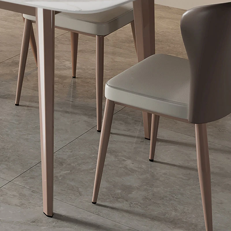 Tavolo da pranzo moderno pietra sinterizzata Tavolo rettangolare con 4 gambe per la casa Clearhalo