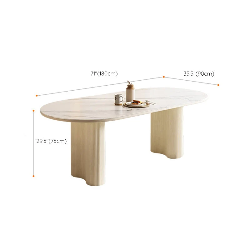 Tavolo da pranzo moderno pietra sinterizzata Tavolo da pranzo ovale Clearhalo