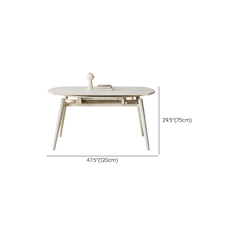 Tavolo da pranzo moderno pietra Tavolo da pranzo con 4 gambe rovere per sala da pranzo Clearhalo