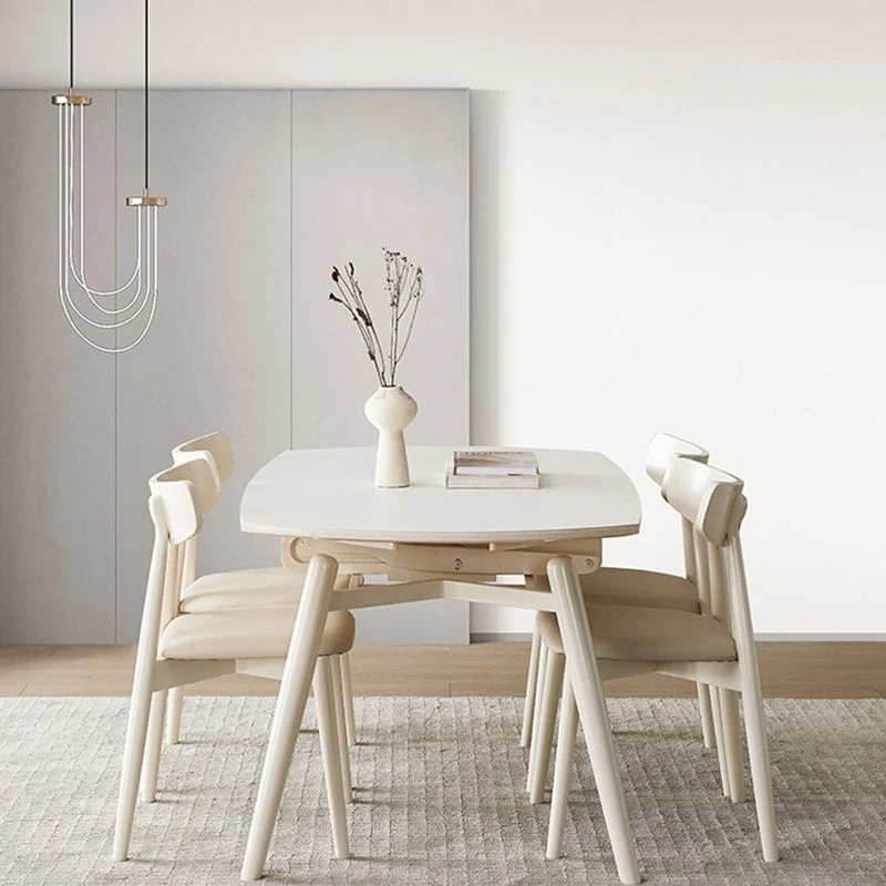 Tavolo da pranzo moderno pietra Tavolo da pranzo con 4 gambe rovere per sala da pranzo Clearhalo