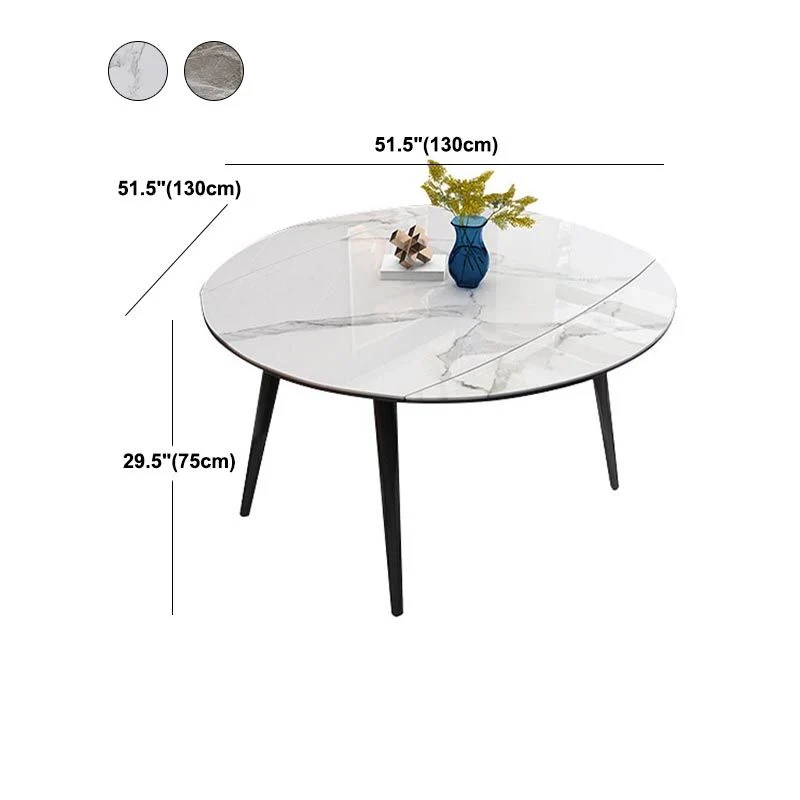 Tavolo da pranzo moderno pietra Tavolo da pranzo rotondo con 4 gambe legno nero Clearhalo