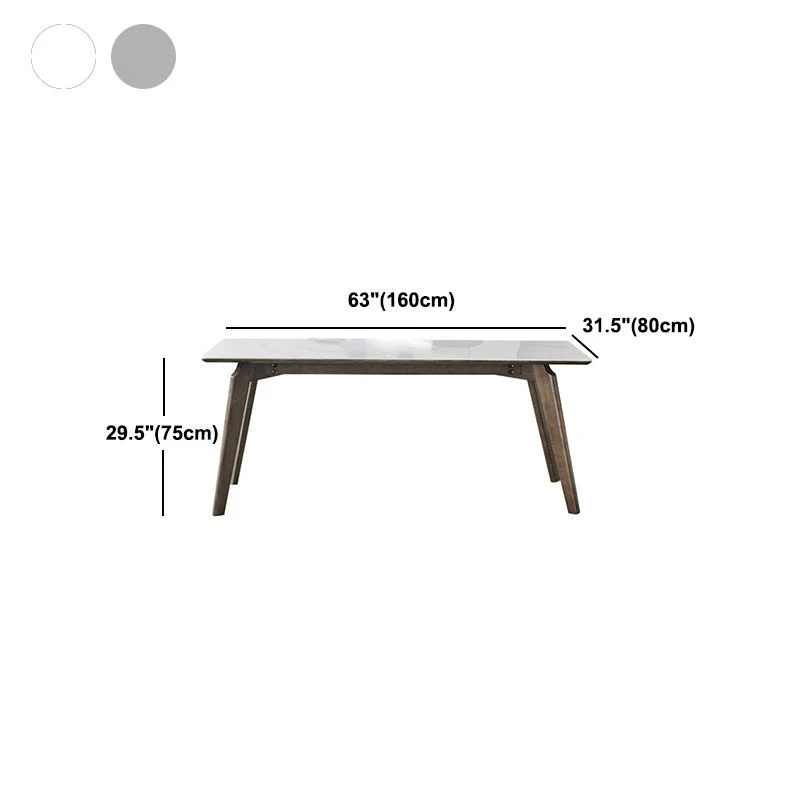 Tavolo da pranzo moderno pietra Tavolo da pranzo rettangolare con 4 gambe legno Clearhalo