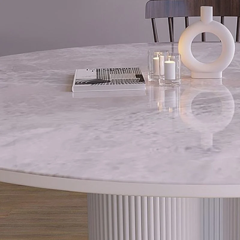 Tavolo da pranzo moderno pietra Tavolo rotondo legno artificiale con base treppiede Clearhalo