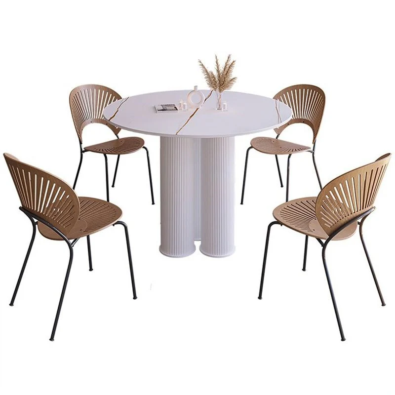 Tavolo da pranzo moderno pietra Tavolo rotondo legno artificiale con base treppiede Clearhalo