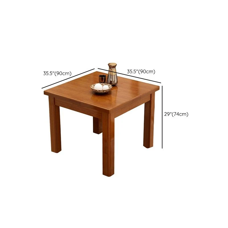 Tavolo da pranzo moderno quadrato con piano legno massello marrone per 2 persone Clearhalo