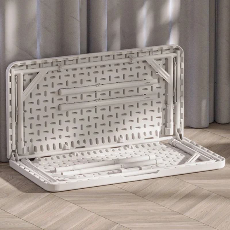 Tavolo da pranzo moderno quadrato con piano plastica e 4 gambe metallo per soggiorno Clearhalo