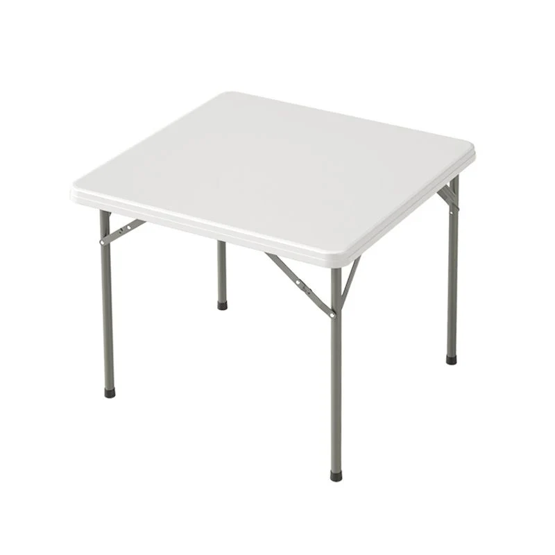 Tavolo da pranzo moderno quadrato con piano plastica e 4 gambe metallo per soggiorno Clearhalo