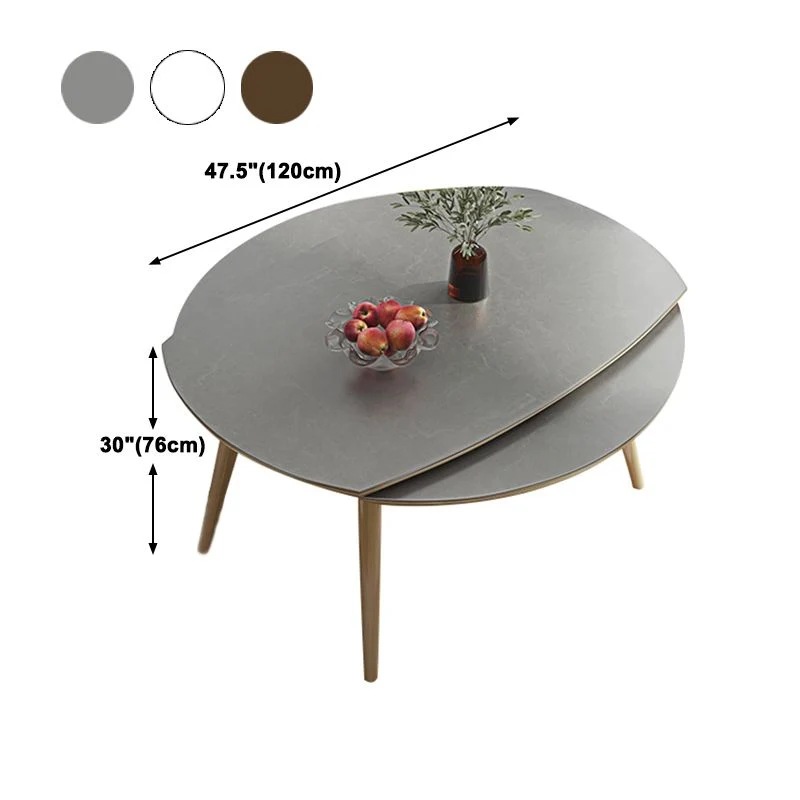 Tavolo da pranzo moderno regolabile Tavolo da cucina domestico con treppiede pietra e legno massello Clearhalo