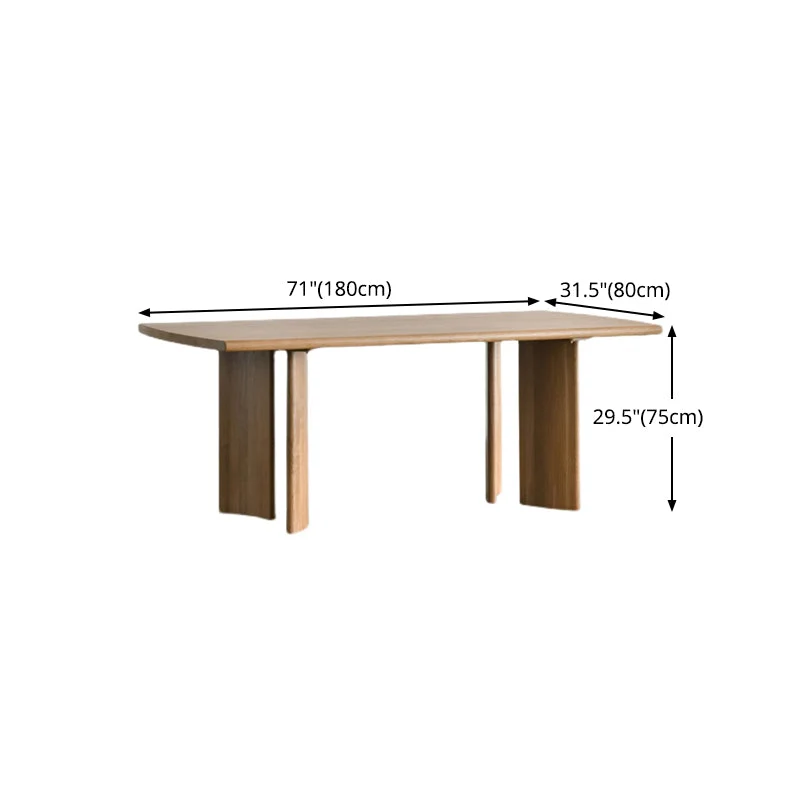 Tavolo da pranzo moderno rettangolare color legno Tavolo fisso legno massello di frassino Clearhalo
