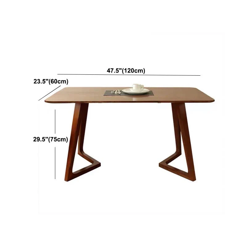 Tavolo da pranzo moderno rettangolare con doppio piedistallo Tavolo fisso legno massello di pino Clearhalo
