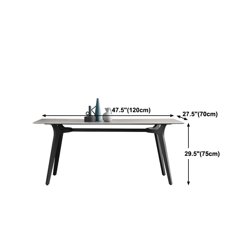 Tavolo da pranzo moderno rettangolare con piano pietra grigia con 4 gambe Clearhalo