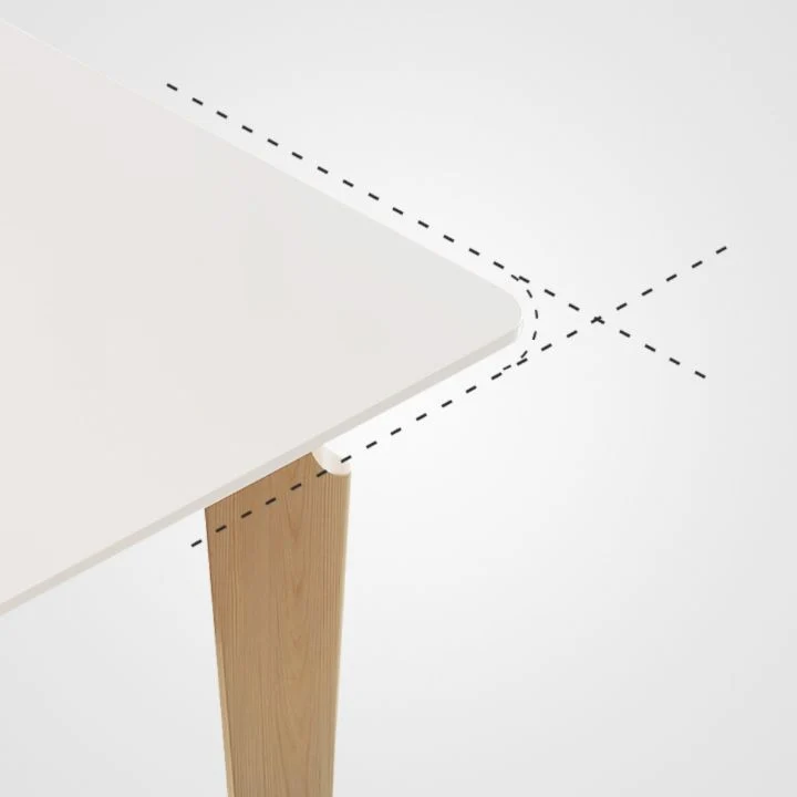 Tavolo da pranzo moderno rettangolare con piano pietra bianca per soggiorno Clearhalo