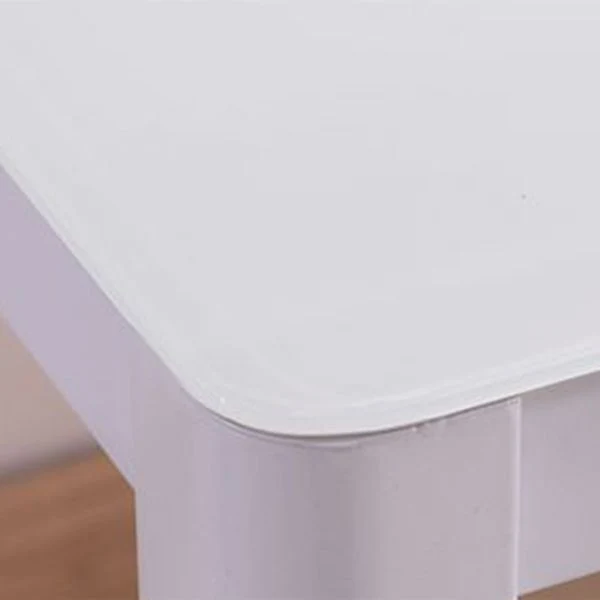 Tavolo da pranzo moderno rettangolare con piano vetro per soggiorno Clearhalo