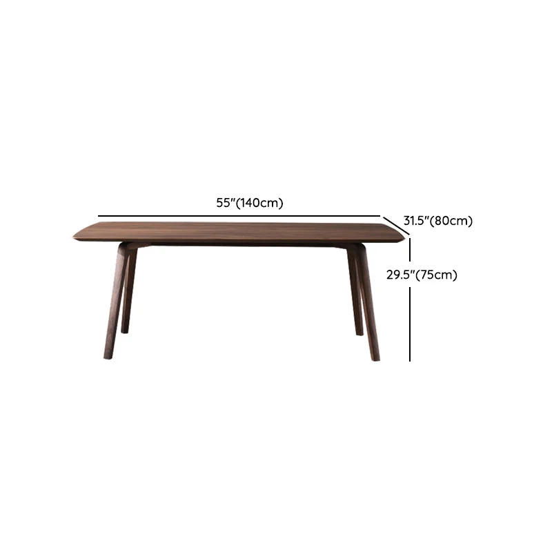 Tavolo da pranzo moderno rettangolare legno marrone scuro con 4 piedi Clearhalo
