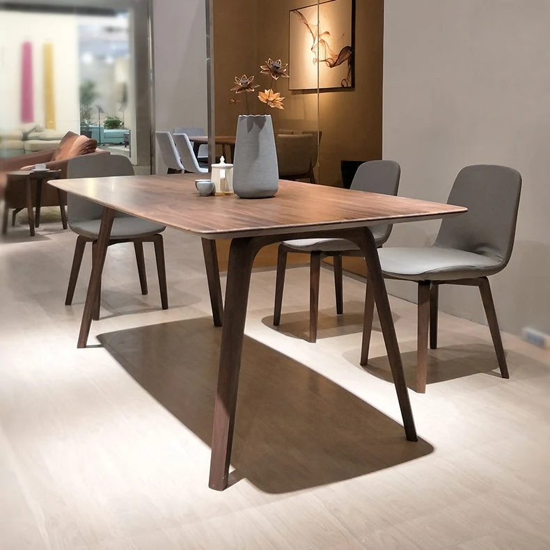 Tavolo da pranzo moderno rettangolare legno marrone scuro con 4 piedi Clearhalo