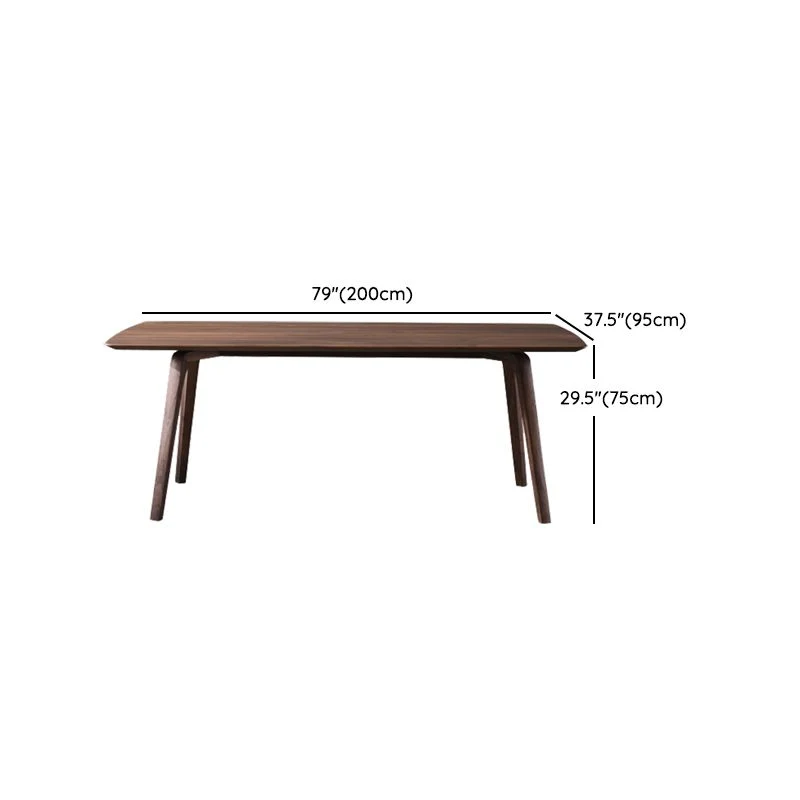 Tavolo da pranzo moderno rettangolare legno marrone scuro con 4 piedi Clearhalo