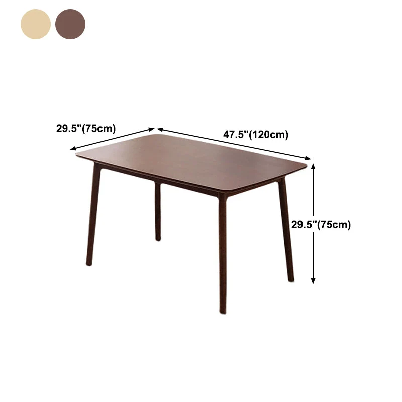 Tavolo da pranzo moderno rettangolare legno massello marrone con 4 gambe per ufficio Clearhalo