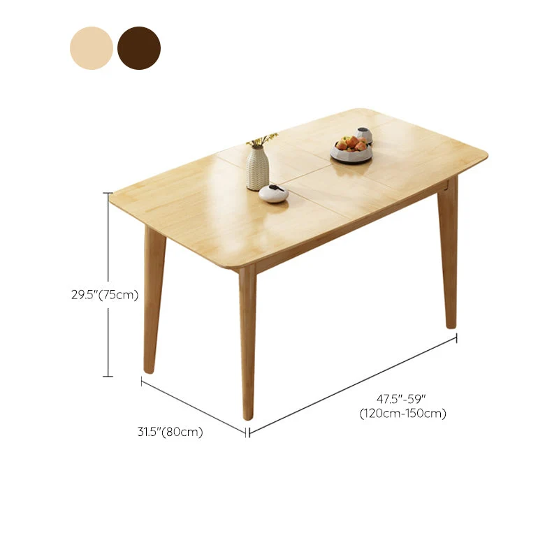 Tavolo da pranzo moderno rettangolare legno massello per sala da pranzo Clearhalo