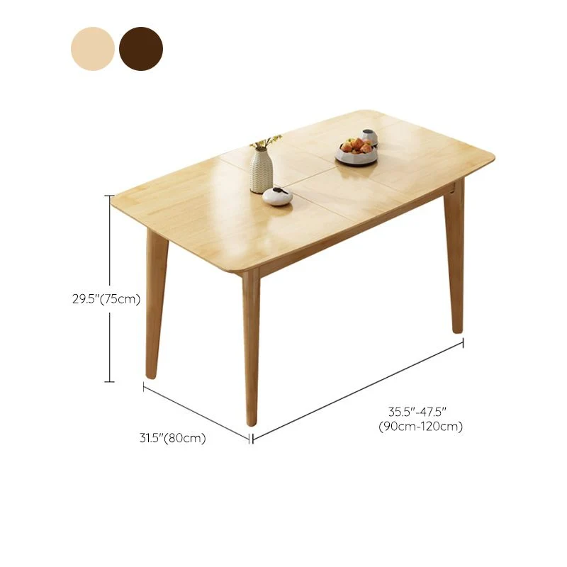 Tavolo da pranzo moderno rettangolare legno massello per sala da pranzo Clearhalo
