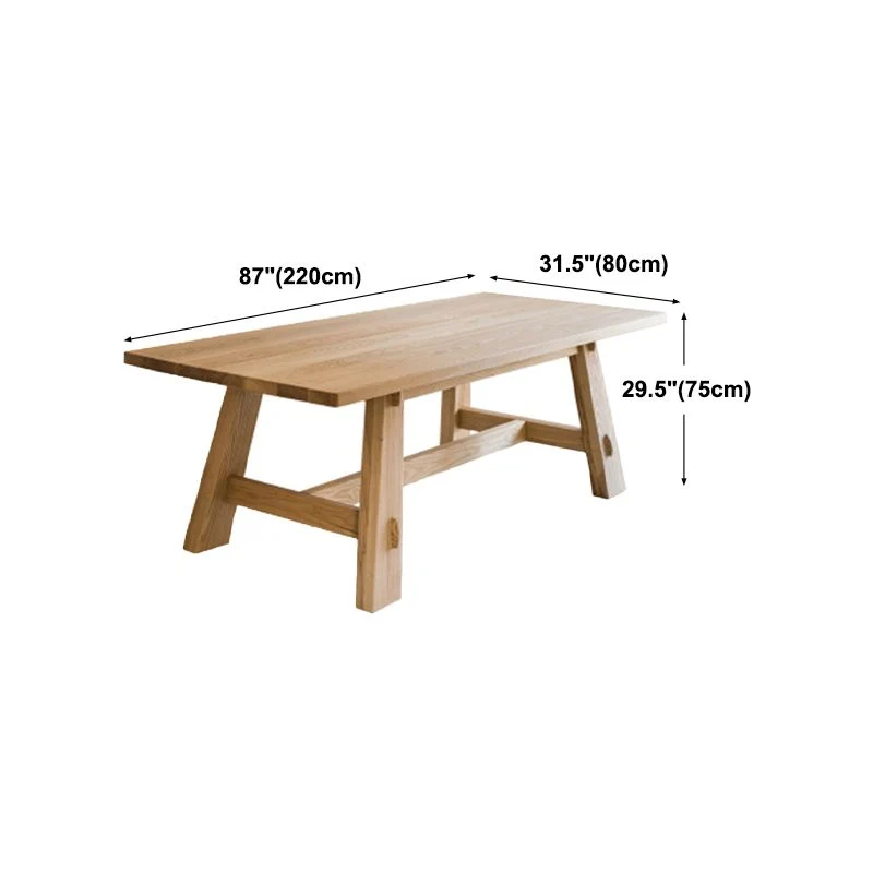 Tavolo da pranzo moderno rettangolare legno massello della collezione da pranzo da cucina Clearhalo