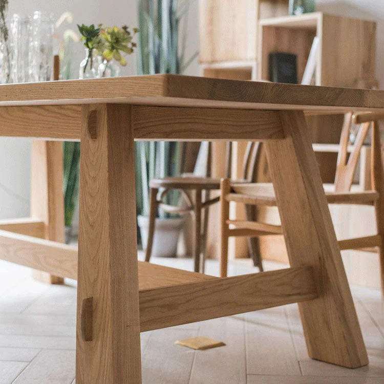 Tavolo da pranzo moderno rettangolare legno massello della collezione da pranzo da cucina Clearhalo