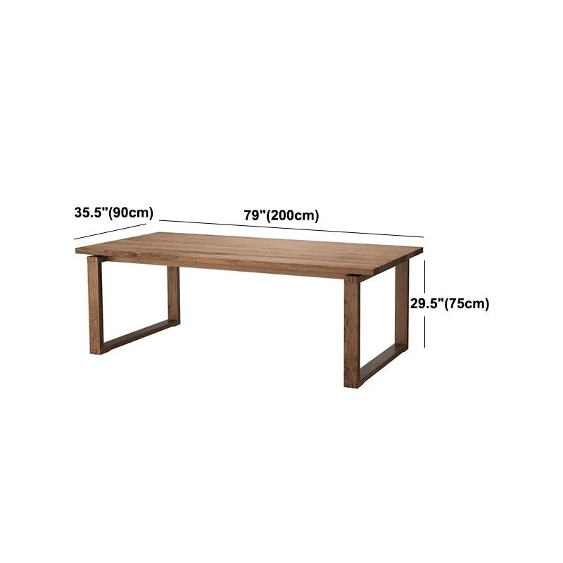 Tavolo da pranzo moderno rettangolare legno massello di pino con base slitta Clearhalo