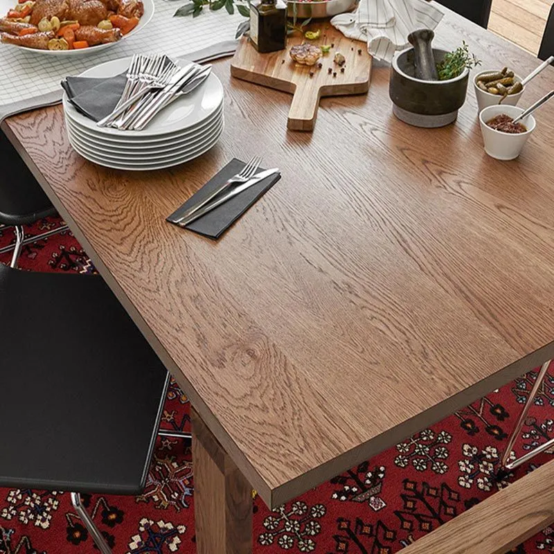 Tavolo da pranzo moderno rettangolare legno massello di pino con base slitta Clearhalo