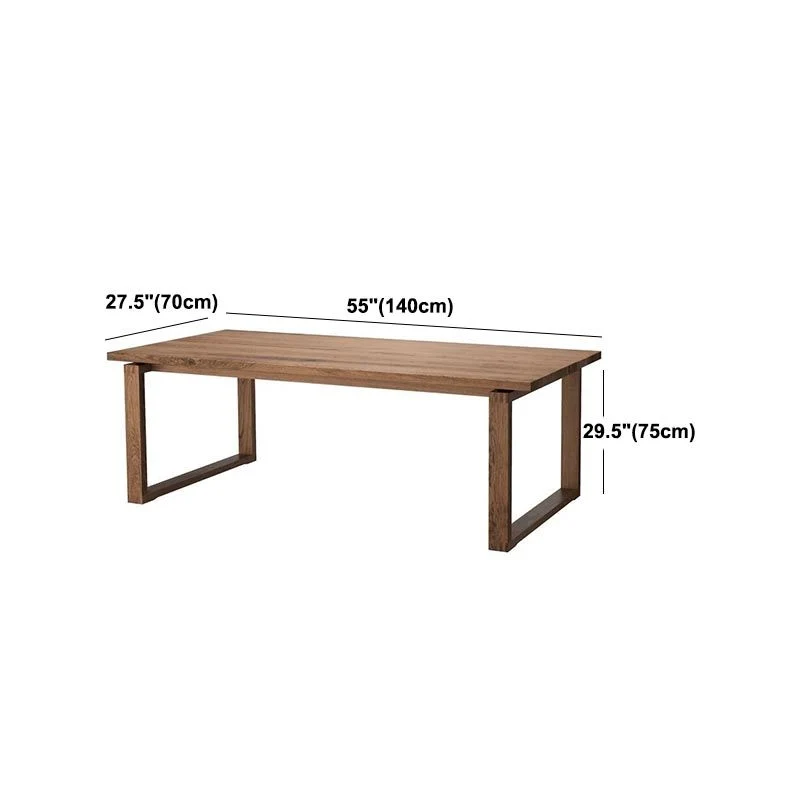 Tavolo da pranzo moderno rettangolare legno massello di pino con base slitta Clearhalo
