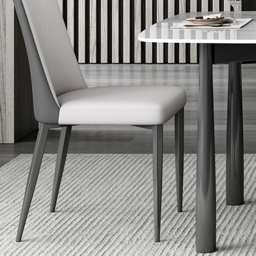 Tavolo da pranzo moderno rettangolare pietra con gambe acciaio inossidabile Clearhalo